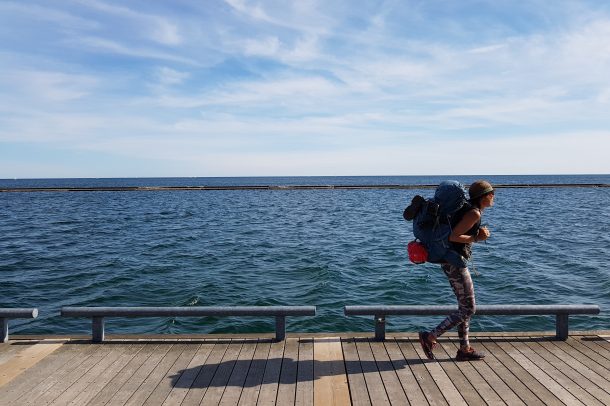 I few more kilometres to go along the Waterfront trail before dropping my pack to celebrate Canada Day with friends in the city.