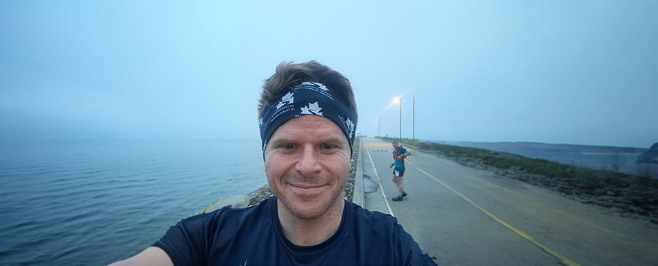 Tony Pringle praticpating in an ultramarathon on the Trans Canada Trail