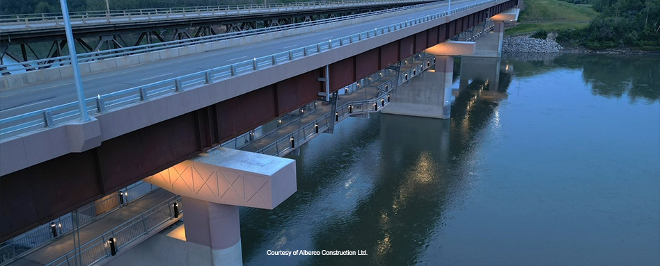 Highway 15 underslung pedestrian bridge