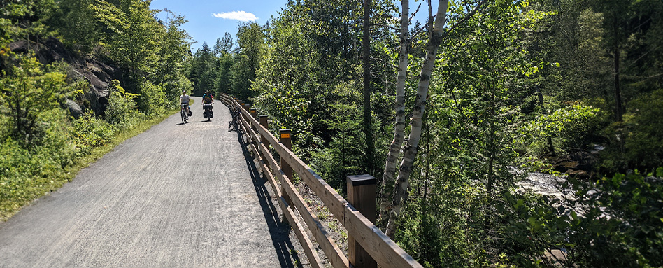 cycling route in Le P’tit Train du Nord