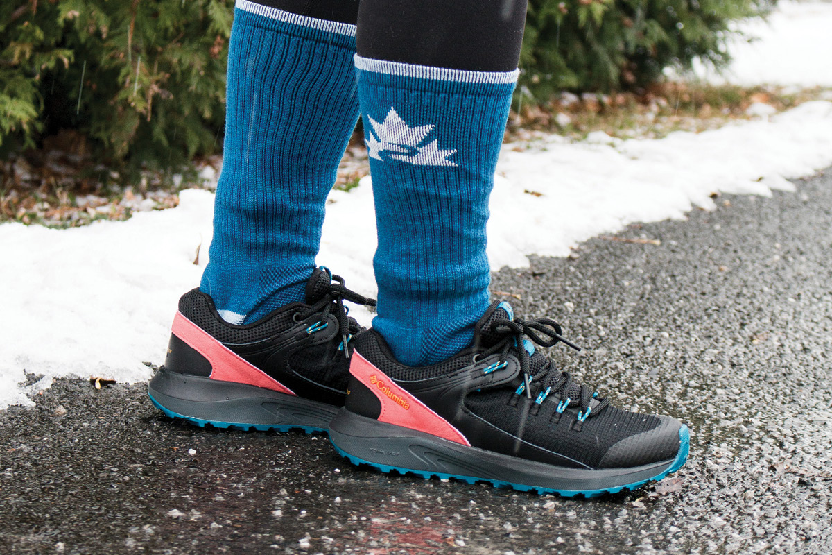 Someone wearing Trans Canada Trail Great Canadian Sox