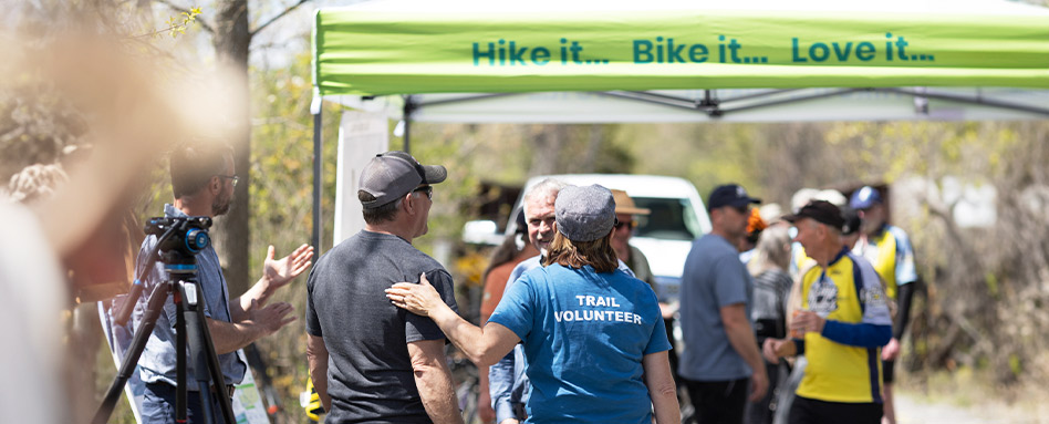 Volunteers at the Lang-Hastings Rail Trail Trail Care Event