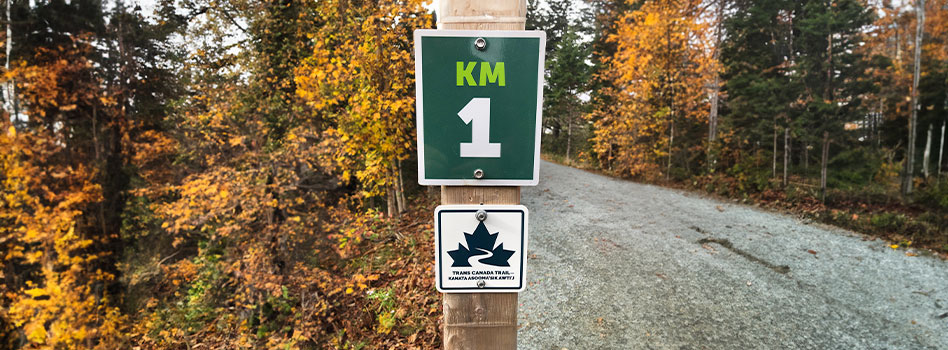 Greenway Mikmaw Wayfinder and Trans Canada Trail sign