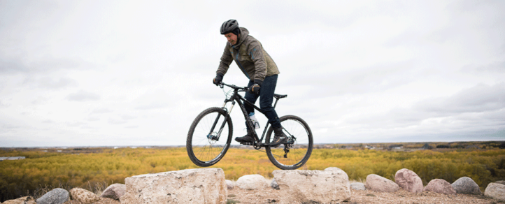 Daniel Baylis biking on the Trans Canada Trail