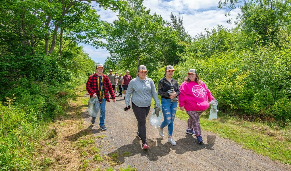 Volunteers walking the trail at the Town of Digby Trail Care Event
