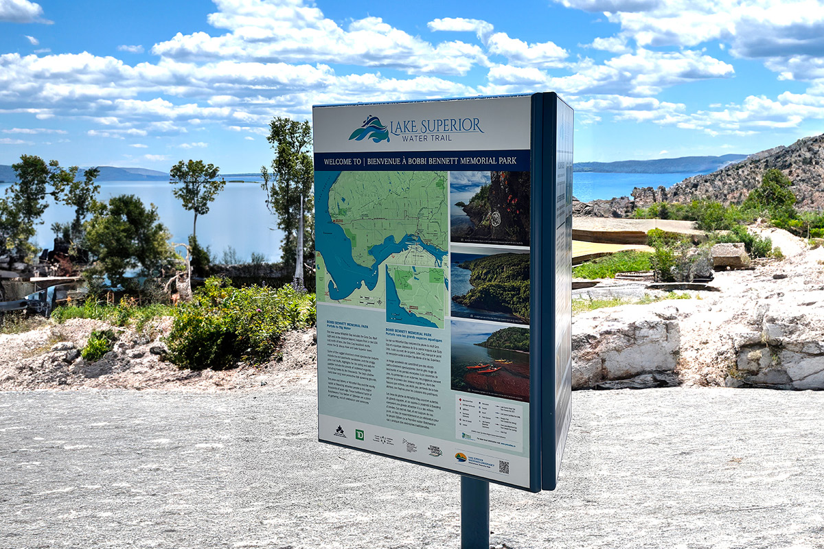 Lake Superior water trail sign