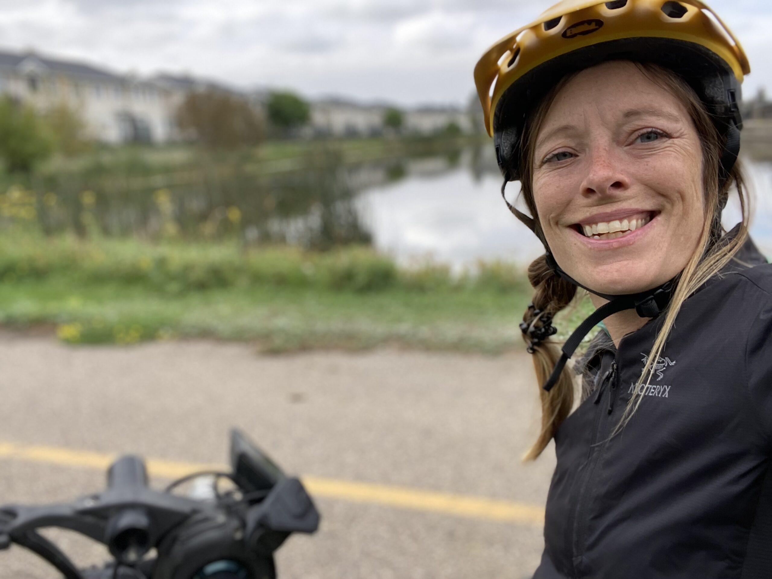 Lisa Franks on a mountain bike