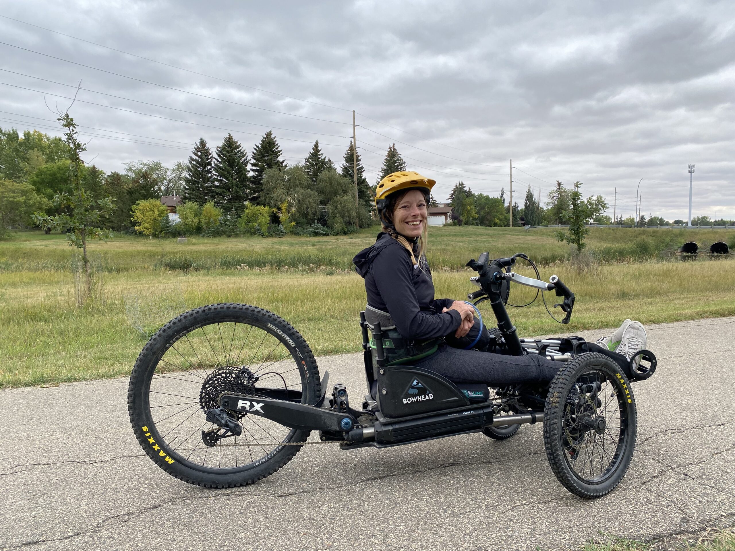 Lisa Franks on a adaptive mountain bike