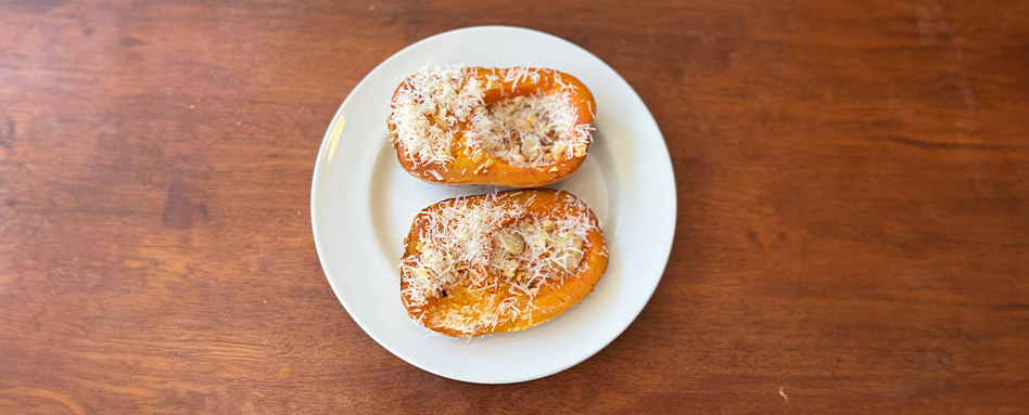 roasted squash with parmesan