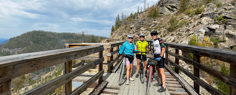 John, Donna and Meimei Weston on their bike trip on the Trans Canada Trail