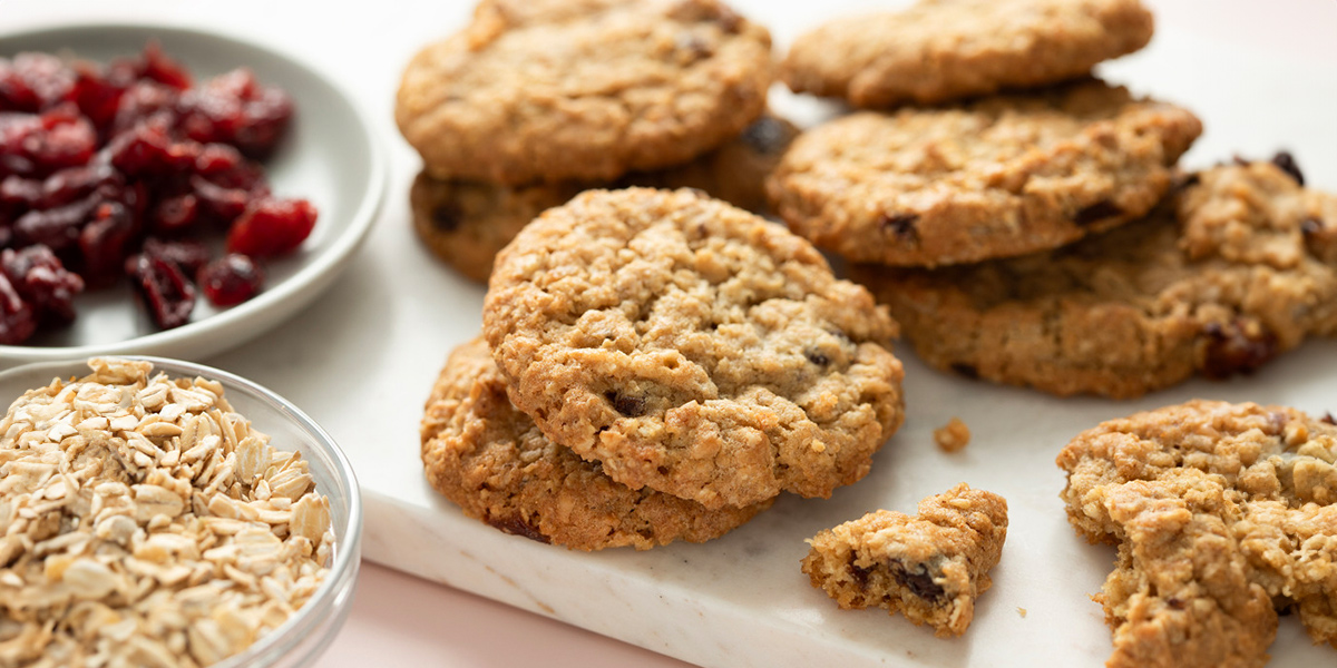 gluten-free oats, cranberry cookies