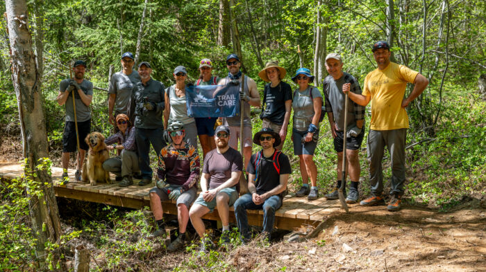 Volunteers on the City of Kimberley Trail in Kimberley, BC.