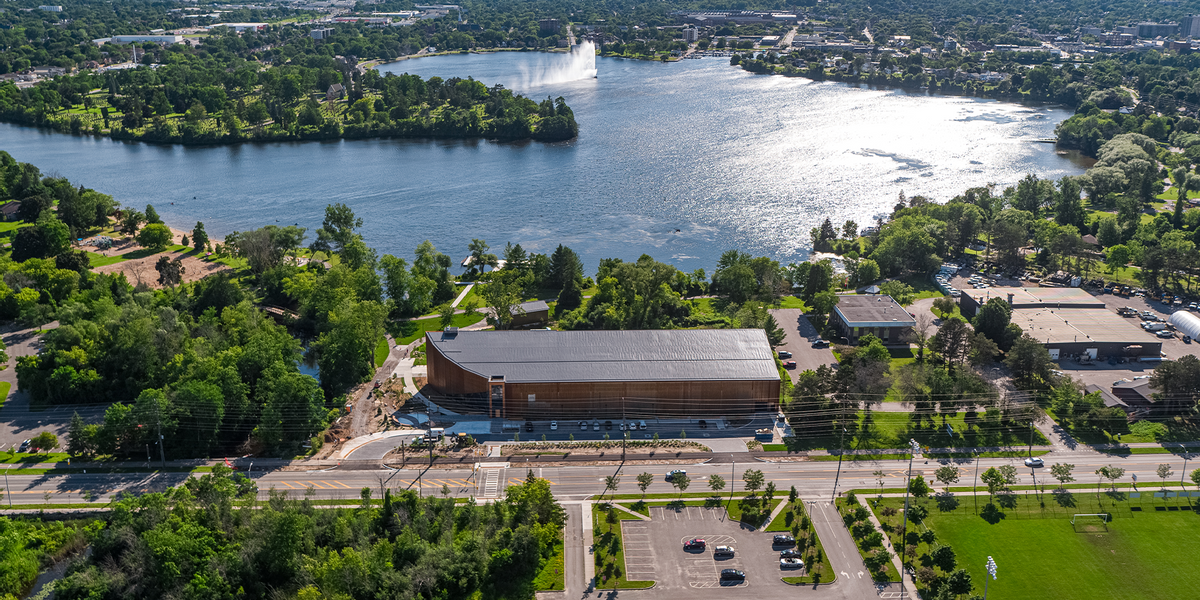 birds-eye view of canadian canoe museum