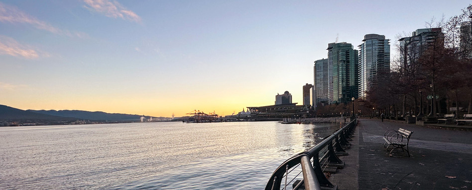 sunset on river in montreal