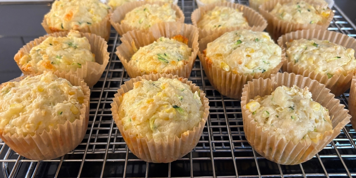 muffins cooling on a rack