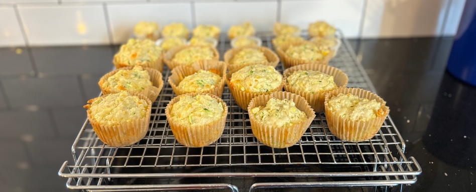 muffins cooling on a rack