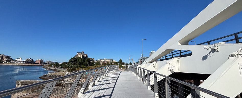 boardwalk with blue sky