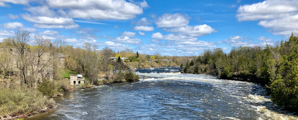 waterway with white water on sunny day
