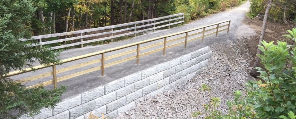roadway over a gravel path