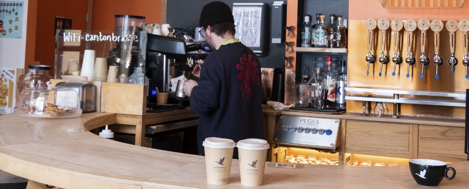 person working in a coffee shop